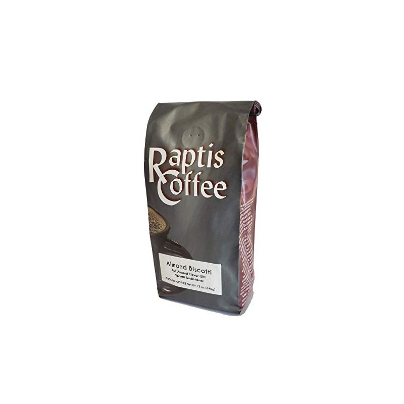 Raptis Coffee Roasters Almond Biscotti Ground Coffee 12oz bag