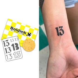 Boldink Semi-permanent tattoos, realistic fake tattoos, last 7-15 days, waterproof non-reflective temporary tattoo stickers, cruelty-free, uniquely designed exquisite packaging（Number 13）