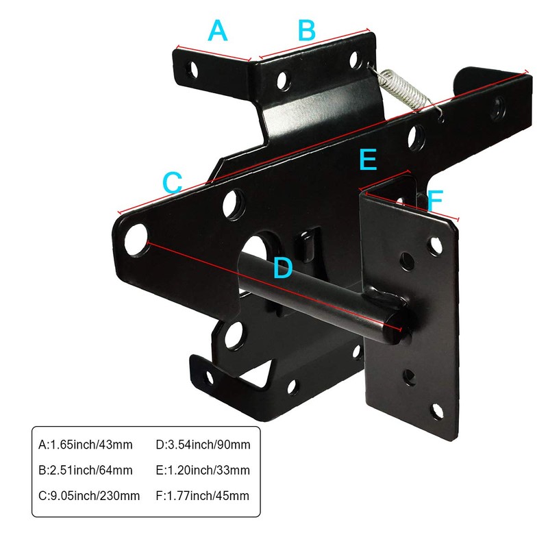 Self-Locking Gate Latch Heavy Duty Post Mount Automatic Gravity Lever