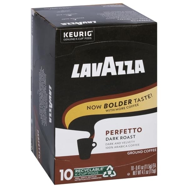 Lavazza Perfetto Single-Serve Coffee K-Cup Pods for Keurig Brewer, Dark