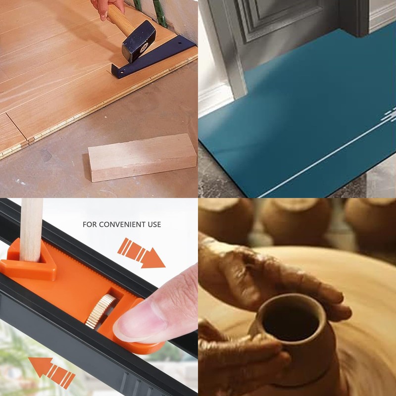 Mystiqut 4Pcs Durable Adjustable Scribe Tool Profile Gauge Tool Scribing