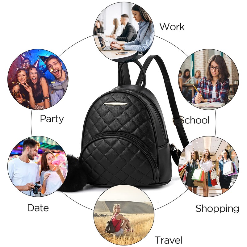 I IHAYNER Mini Backpack Purse Quilted Fashion Vegan Leather Small