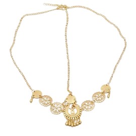 Boho Head Chain Gold Vintage Headdress Carved Water Drops Tassel Hair Accessories Festival Headband for Women and Girls