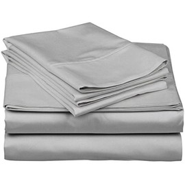 [hachette] 16" EXTRA DEEP FITTED SHEET DOUBLE SIZE GREY SILVER 100% EGYPTIAN COTTON 200 THREAD COUNT