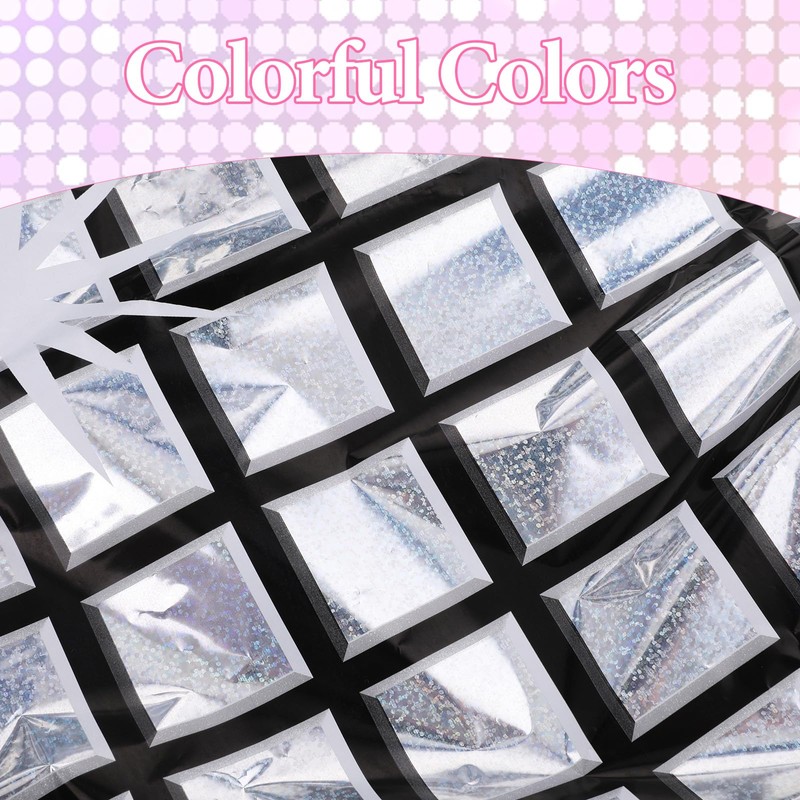 2 Pack Disco Tablecloth Party Decorations, Holographic Silver Glitter Plastic