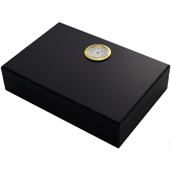 GERMANUS Travel Humidor Black with Cedar Wood Including Humidor Breviary