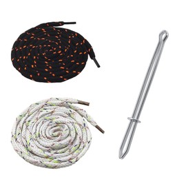 BOROLA 2Pcs 51 Inch Cotton Drawstring Cord Replacement Drawstrings for Sweatpants and Shorts, Universal Drawstring Hoodies, Premium Hoodie String Replacement, with Easy Metal Threader.(Round, Dots)