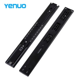 YENUO Heavy Duty Soft Close Drawer Slides - Full Extension Side Mount, 12-24 Inch Ball Bearing Rails, 45kg Load, 1 Pairsize: 16in(400mm), color: Black-1pr