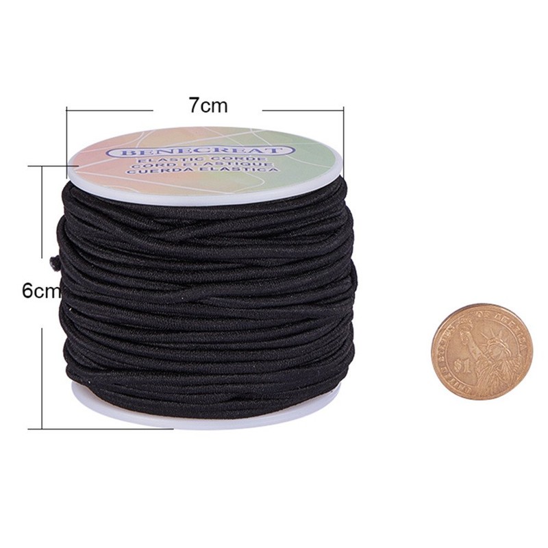 BENECREAT 3mm 20 Yard Elastic Cord Stretch Thread Beading Cord