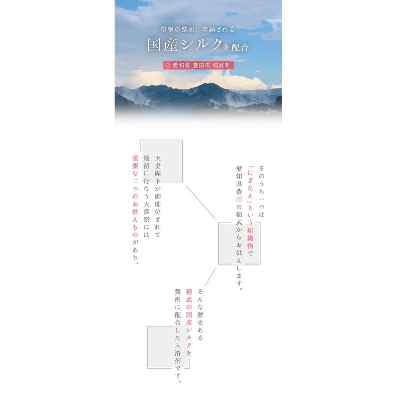 Kinuya Bath Salt, Nigitae Shiruku Hot Water, Silk Moisturizing Ingredients,