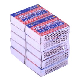 10-Pack Wooden Safety Penny Matches – 32 Count per Box – Strike-On-Box – Ideal for Kitchen, Camping, Fireplaces, Candles