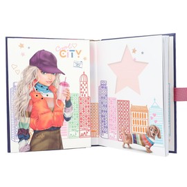 Depesche 12711 TOPModel City Girls Diary with Number Code and Sound, Book with 80 Lined and Colourful Illustrated Pages