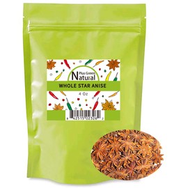 Whole Star Anise Seeds Pods 4 Ounces, 100% Natural Whole Chinese Anise Star Pods Sun Dried Spice, Anis Estrella/Badian Khatai/ Illicium Verum, Widely Used for Baking, Cooking, and Tea
