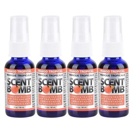Scent Bomb 100% Oil Based Concentrated Air Freshener Spray, Mango Tropical, 4 PK