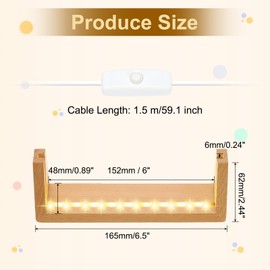 PATIKIL 6 Inch Wooden LED Light Base, Beech Wood Light Display Stand Table Lighted Lamp Base Night Light for Crystal Glass Resin Art, Warm Light