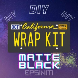 Epsiniti Lemon Yellow Gloss California Plate Wrap DIY Kit Matte Black