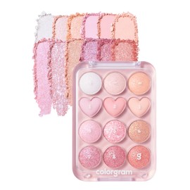 COLORGRAM Paleta de sombras de ojos con punta de pin 04 brillante y fresco, paleta de sombras de ojos para maquillaje diario, ultra mezclable, mate,  