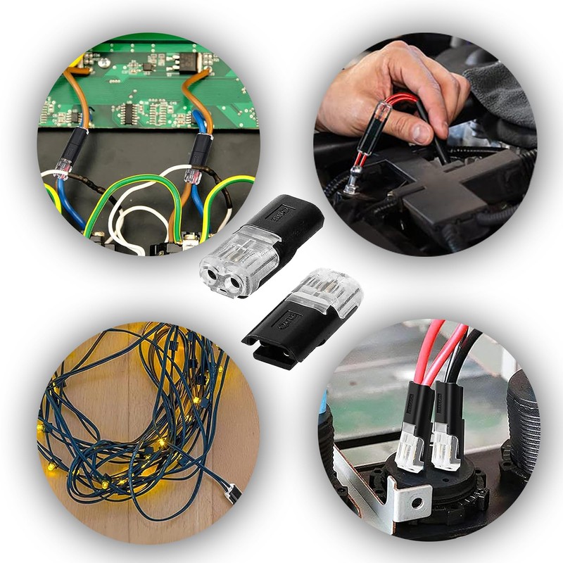 Car Cable Connector, 2-pin, 12 pieces, pluggable cable connection, 18-22AWG