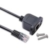 JuHXenWire RJ11 RJ12 Straight Through Wired 6P6C Female Panel Mount