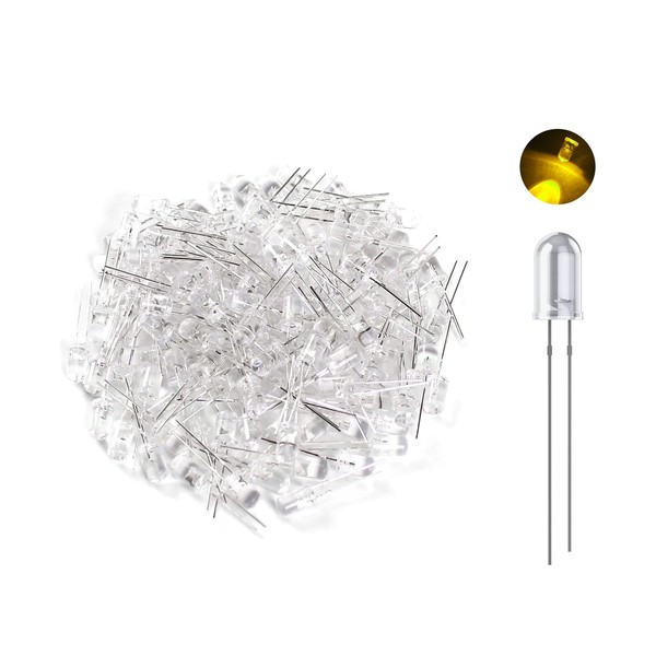 100 Pcs Led Diodes, YIWANSON Mini 3mm Single Clear Lights