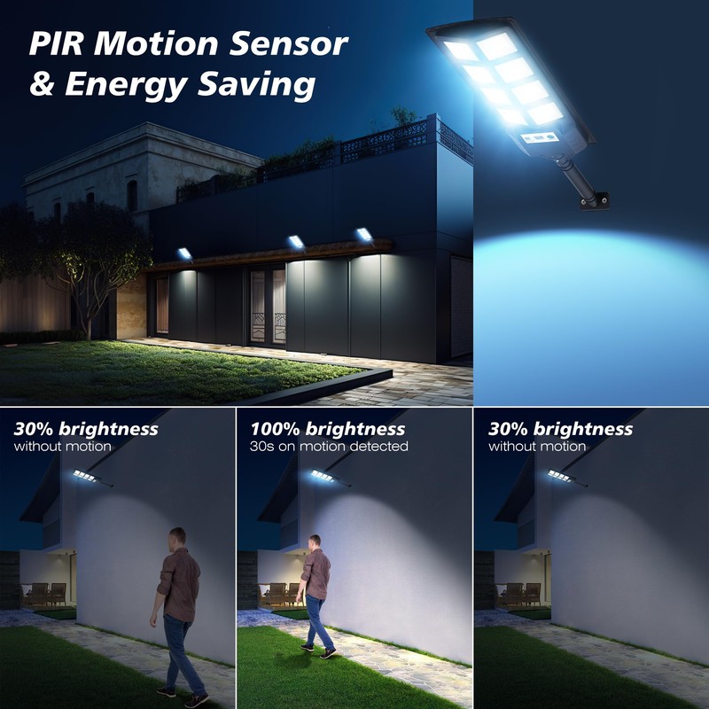 WYWNA Solar Street Lights Outdoor Waterproof, 6000K LED Dusk to