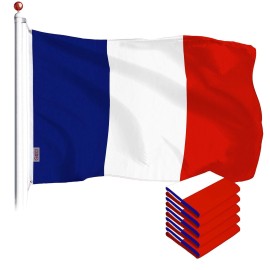 G128 France French Flag 3x5 Ft 5Pack Printed Polyester