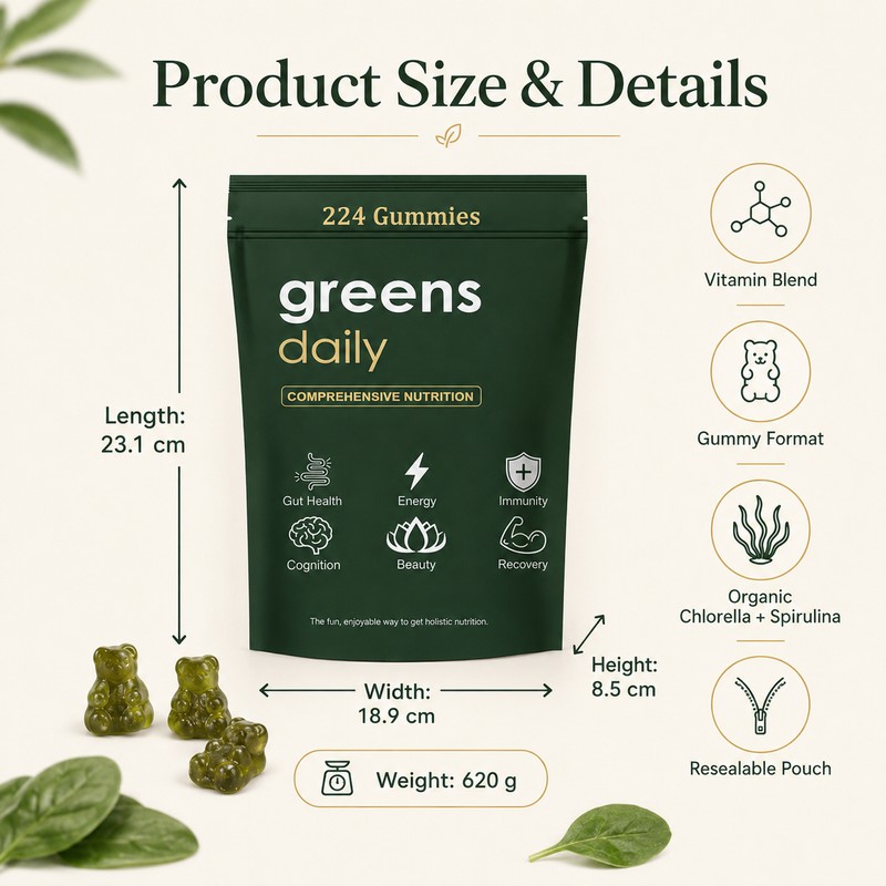 Greens Gummies for Women – Chlorella & Spirulina Vitamin Gummies