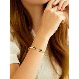 Gold Cuff Bracelets for Women Stainless Steel Jewelry Birthstone Charm Bracelet Viking Jewelry for Women