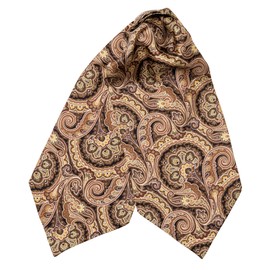 Elizabetta Men's 100% Silk Ascot Ties, Day Cravat Neckties, Handmade in Italy - Paisley Yellow