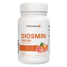 VitaCosmoX Diosmin Supplement, 1000mg, 120 Veggie Capsules, Circulation Support - 60 Servings, Gluten Free, Non-GMO, and Vegetarian Friendly
