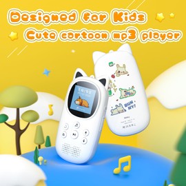MP3 Player for Kids, 32GB Bluetooth 5.0 Kids Mp3 Player, Child Music Player with FM Radio, Speaker, Voice Recorder, Expandable up to 128GB, Lanyard Headphone Included