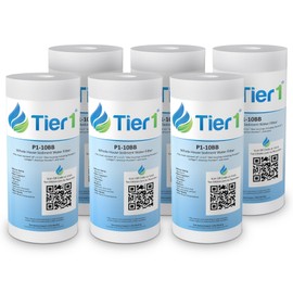 Tier1 1 Micron 10 Inch x 4.5 Inch | 6-Pack Spun Wound Polypropylene Whole House Sediment Water Filter Replacement Cartridge | Compatible with Pentek DGD-2501, 155359-43, Home Water Filter