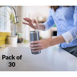 Bottle Cleaning Tablets Pack of 30. Effervescent Eco Dissolving Tabs for Cleansing Metal or Plastic Bottles, Flasks, Cafetieres and Teapots