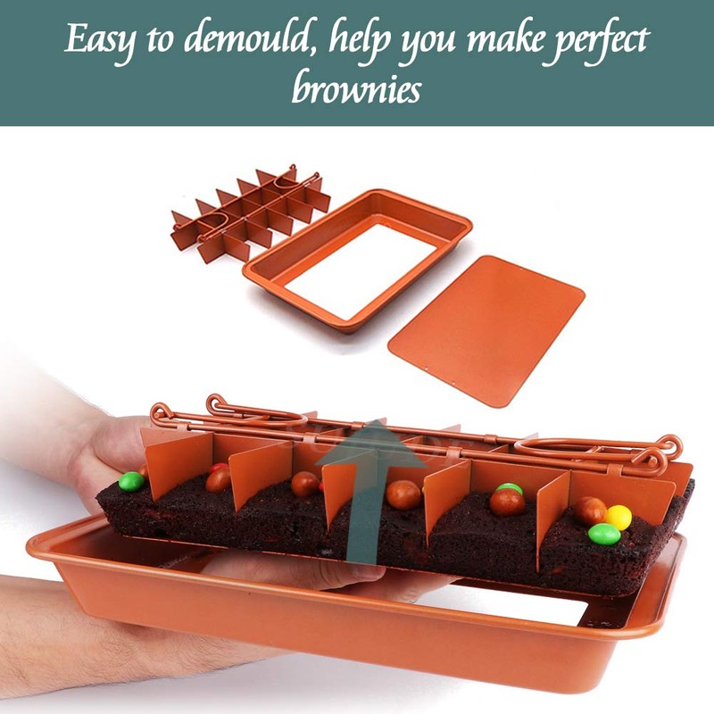 Brownie Pan with Dividers Baking Tray All Edges-Only - Bite