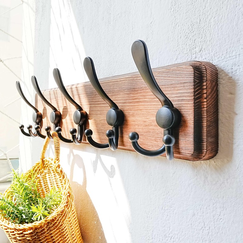 Dseap Coat Rack Wall Mounted - 5 Tri Hooks, Heavy