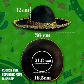 Sombrero Charro Infantil Revolución 15 Septiembre México Color Dorado