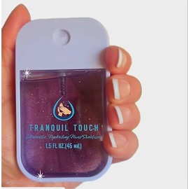 TRANQUIL TOUCH Blackberry Sparkle Scented Hand Sanitizer Spray - 45ml Fine Mist, Kills 99.9% of Germs, with Hyaluronic Acid & Collagen, Non-Sticky, Added Sparkle Hydrating Formula