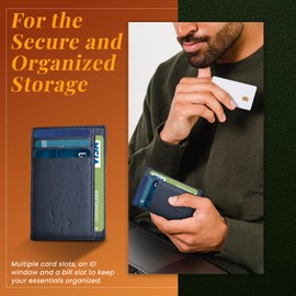 Tepo Mens Wallet Slim and Sturdy, Thin Wallet with RFID Blocking,Minimalist Leather Wallet, Credit Card Holder for Men