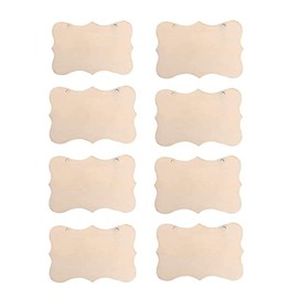 8 Pack Unfinished Hanging Wood Sign,Rectangle Wood Plaque Hanging Wood Sign, for DIY Kids Wooden Crafts Supplies Christmas Wedding Blank(9 x 6 Inch）