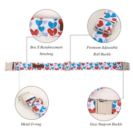 Lionet Paws Valentines Day Dog Collar with Bowtie, Dog Bowtie Collar with Metal Buckle for Dogs and Cats, Adjustable Comfortable Dog Collar Girl Boy Gift, S, Neck 10-16 in