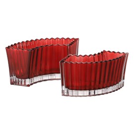 MCMCNCUIU Crystal Vases for Centerpieces, Flower Vases for Wedding Centerpieces, Red Glass Vases for Flowers, Small Glass Vases, Decorative Vases for Living Room, Dining Table, Office, Set of 2