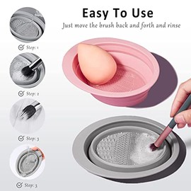 Limpiador de Brochas de Maquillaje ZJchao, Limpieza Eficaz Adecuada, Silicona, Cosmético, Portátil, Versátil, Apto para Todos los Pinceles, Duradero y Reutilizable