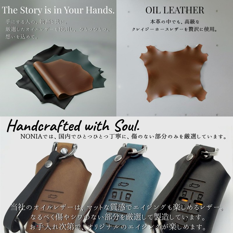 NONINA Genuine Leather Key Case Made in Japan for TOYOTA