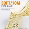 [33 FT] Gold Curb Chains Roll, 4mm Wide 14K Gold