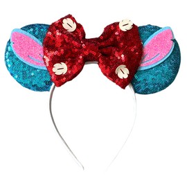 Baby Stitch Minnie Mouse Inspired Alice Headband With Big 5" Top Bow Handmade