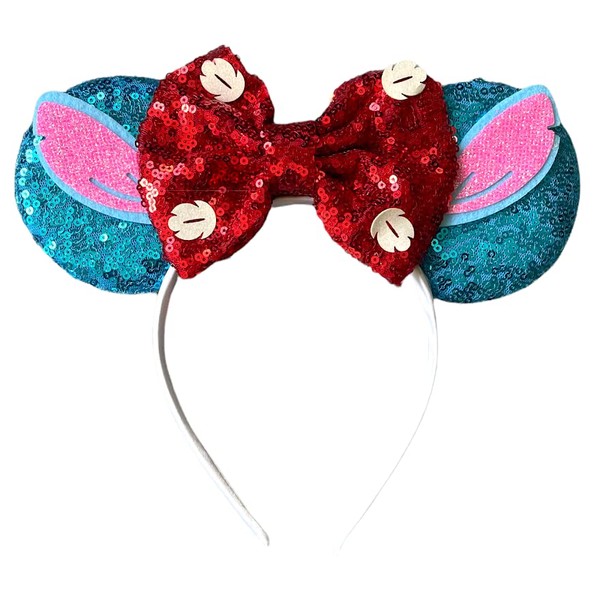 Baby Stitch Minnie Mouse Inspired Alice Headband With Big 5"