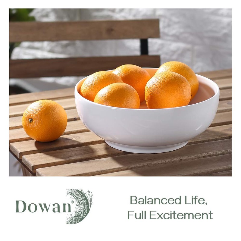 DOWAN DOWAN Serving Bowls, Large Salad Bowls, 9.5" White Ceramic