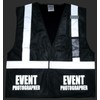 Conspiracy Tee Event Photographer safety vest, black, REFLECTIVE design, High