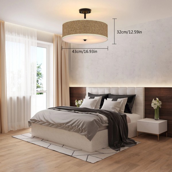 Unbranded 3-LightCeiling Light Pendant Lamp Bedroom Chandelier Semi-flush Mount Fixtures