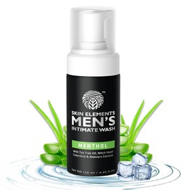Skin Elements Jabón Íntimo para Hombre con Mentol | Jabón Espumoso pH Equilibrado | Controla el Mal Olor y el Sudor | Enfría y Refresca el Área Íntima | 4.05 fl. Oz.